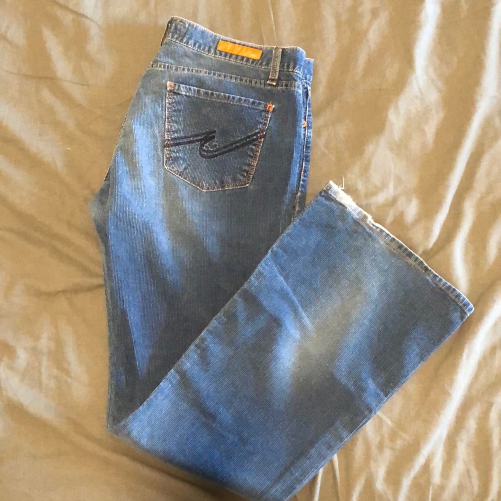 Colin’s corduroy jeans, distressed